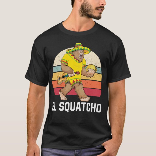 Camiseta Bigfoot El Squatcho Cinco de Mayo Mexican Poncho S (Anverso)