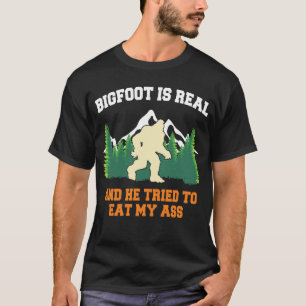 Camiseta Bigfoot Es Real Intentó Comer Sasquatch Divertido