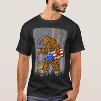 Camiseta Bigfoot Fireworks 4th Of July Funny Boys Men Sasqu