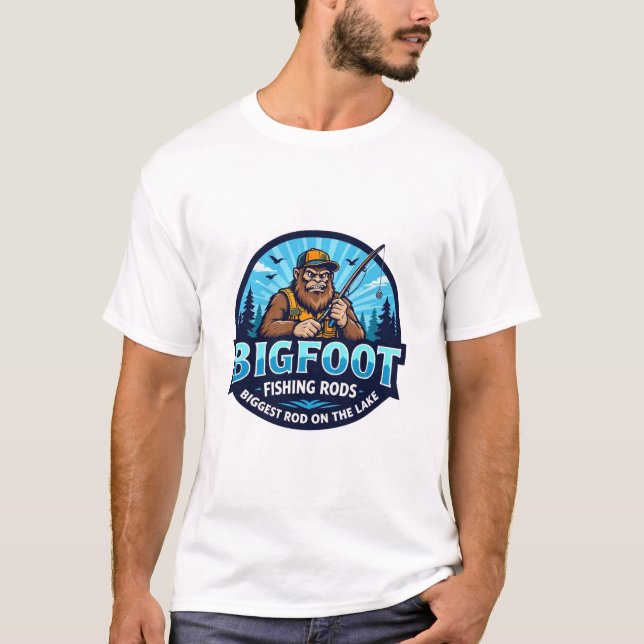 Camiseta Bigfoot Fishing Rods Biggest On The Lake (Anverso)