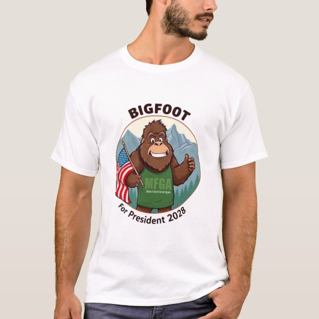 Camiseta Bigfoot For President 2028 (Anverso)