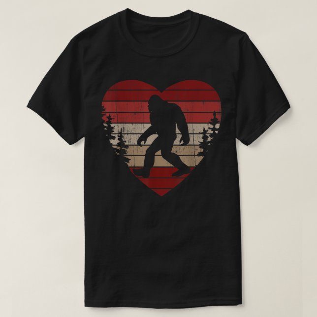 Camiseta Bigfoot Heart Valentine's Day Boys Girls Kids Love (Diseño del anverso)