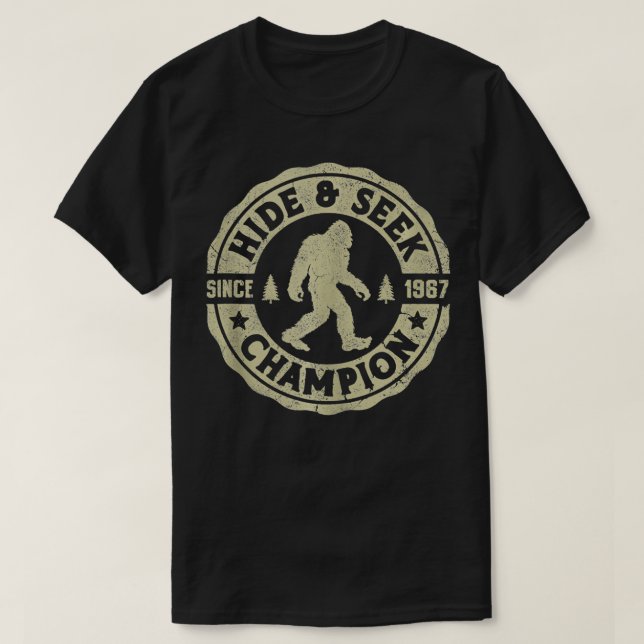 Camiseta Bigfoot Hide And Seek Champion Funny Sasquatch Ret (Diseño del anverso)