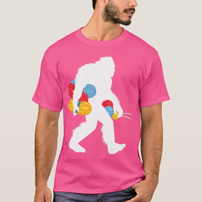 Camiseta Bigfoot Knitting Sewing Needleworker Sasquatch Kni (Anverso)