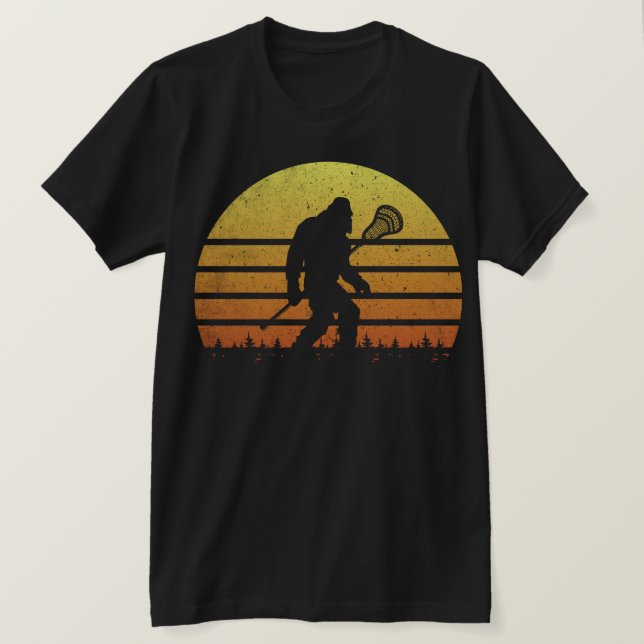 Camiseta Bigfoot Lacrosse Retro Unisex Tee (Anverso del diseño)