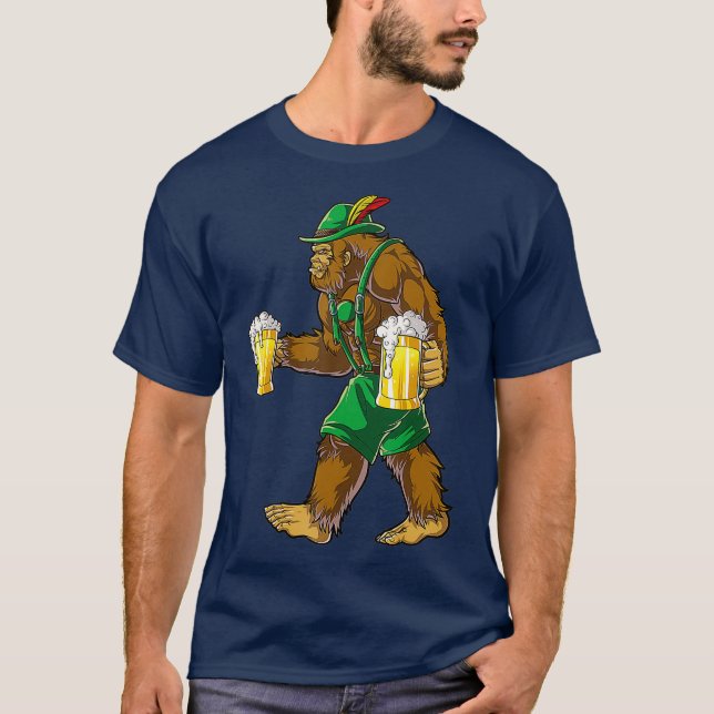 Camiseta Bigfoot Lederhosen T Shirt Oktoberfest Men Prost (Anverso)