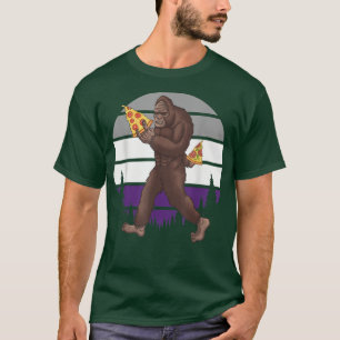 Camiseta Bigfoot LGBT-Q Retro Sasquatch Pizza Lover Asexual