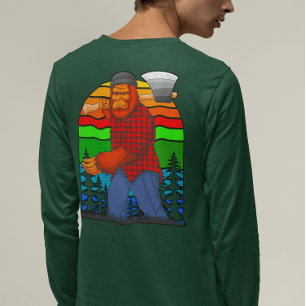 Camiseta Bigfoot Lumberjack With Axe Sasquatch Plaid