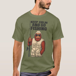 Camiseta Bigfoot Mantén la Calma y Ve a Pescar Divertido