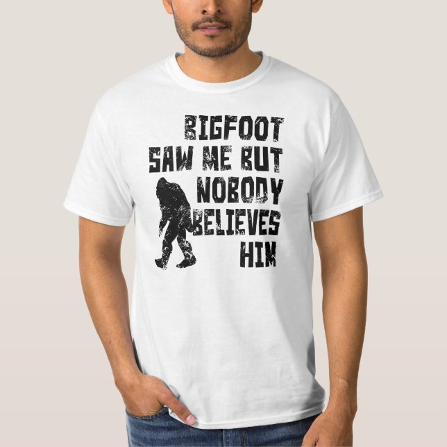 Camiseta Bigfoot me vio (apenado) (Anverso)