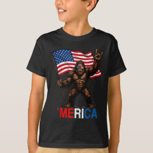 Camiseta Bigfoot merica rock bandera americana patriota 4 d