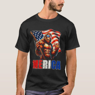Camiseta Bigfoot merica rock bandera americana patriota 4 d