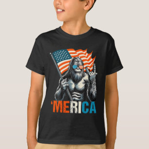 Camiseta Bigfoot Merica Rock Usa Bandera Americana 4 De Jul