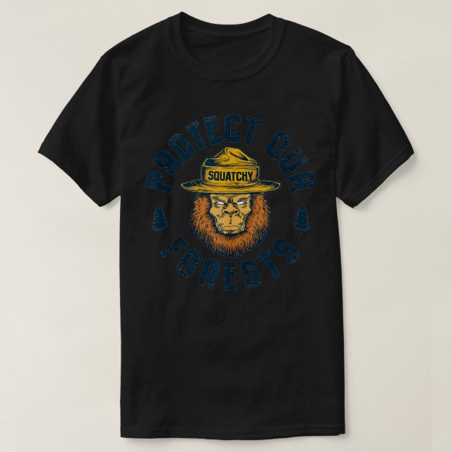 Camiseta Bigfoot Protect Our Forests National Park Retro Sa (Diseño del anverso)