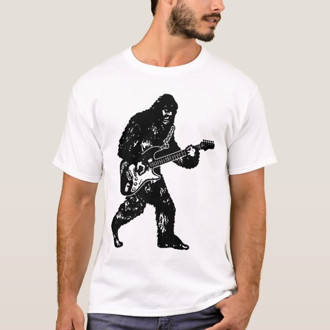 Camiseta Bigfoot que toca la guitarra eléctrica Sasquatch V (Anverso)