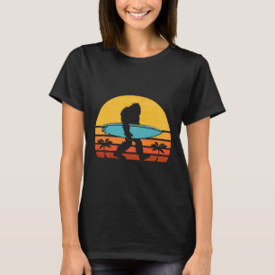 Camiseta Bigfoot Retro Surfing, Sasquatch Tropical Surfista