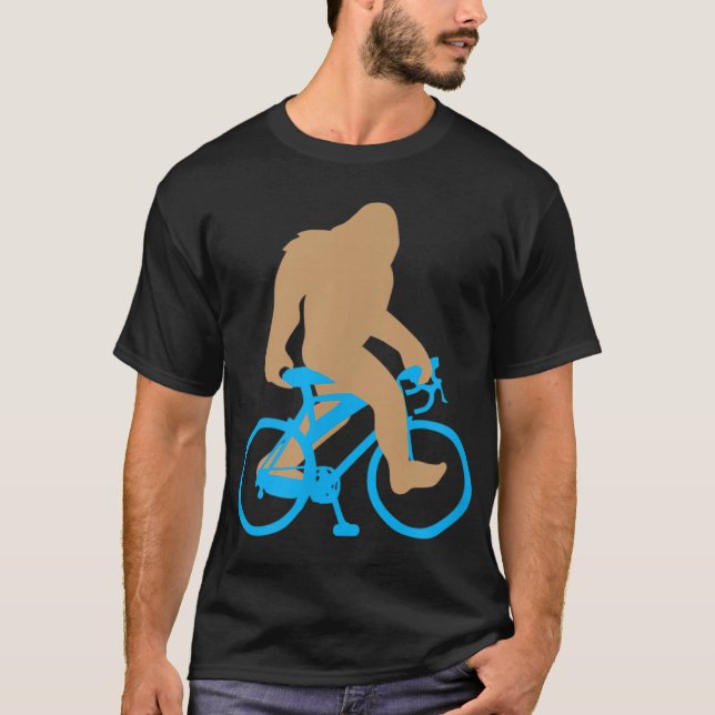 Camiseta Bigfoot Riding Bicicleta Funny Cute Sasquatch Bike (Anverso)