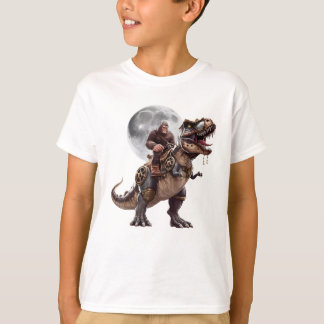 Camiseta Bigfoot Riding Dinosaur Funny Sasquatch