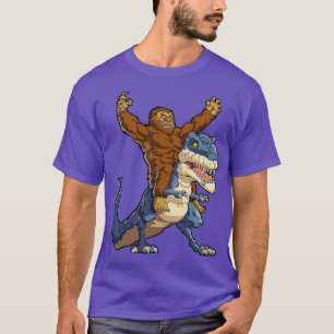 Camiseta Bigfoot Riding Dinosaur T Rex Funny Men Boys Sasqu
