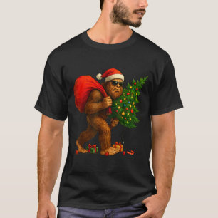 Camiseta Bigfoot robando las luces del árbol de Navidad Xma