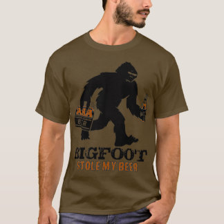 Camiseta bigfoot robó mi cerveza sasquatch yeti camping out