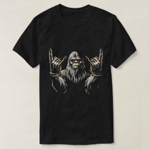 Camiseta Bigfoot Rock On Arte Divertido de Sasquatch