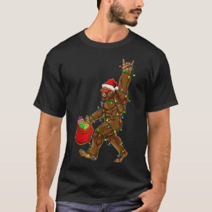 Camiseta Bigfoot Santa Navidades iluminan rock Funny Sasqua