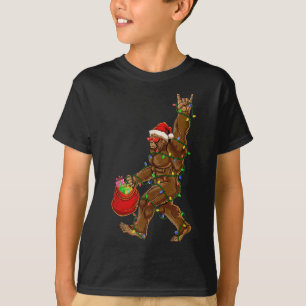 Camiseta Bigfoot Santa Navidades iluminan rock Funny Sasqua