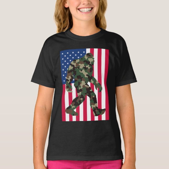 Camiseta Bigfoot Sasquatch Camo (Anverso)