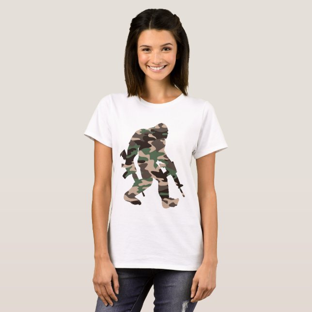 Camiseta Bigfoot Sasquatch Camo (Anverso completo)