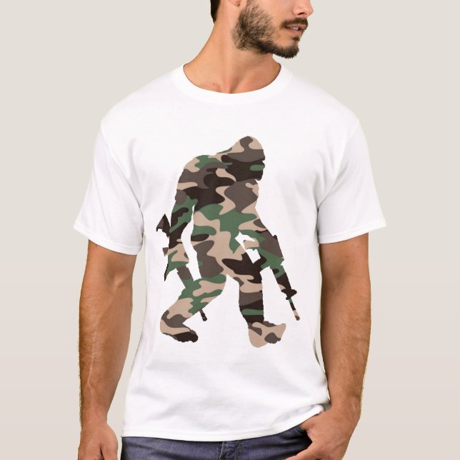 Camiseta Bigfoot Sasquatch Camuflaje (Anverso)