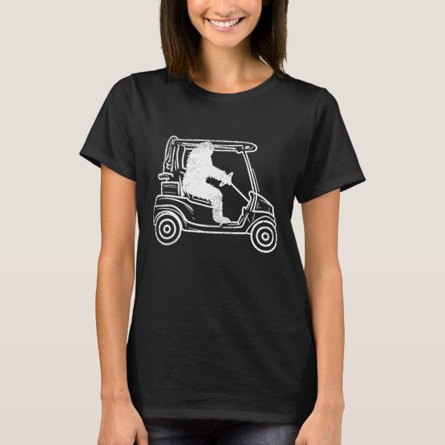 Camiseta Bigfoot Sasquatch Conductor de carrito de golf Fun (Anverso)