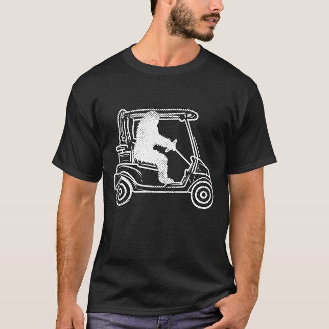 Camiseta Bigfoot Sasquatch Conductor de carrito de golf Fun (Anverso)