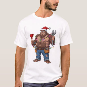 Camiseta Bigfoot Sasquatch Fontanero Navidad 2026 Fiesta