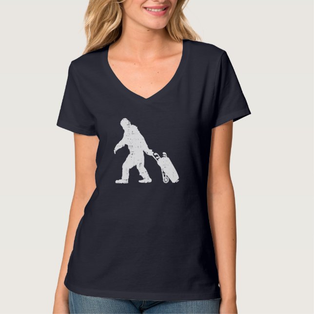 Camiseta Bigfoot Sasquatch Golf Clubes Funny Golfing (Anverso)