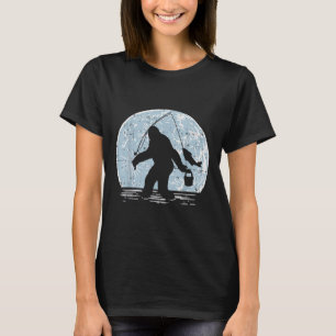 Camiseta Bigfoot Sasquatch Pesca Luna Divertido Pescador An