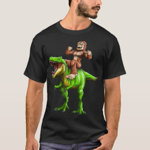 Camiseta Bigfoot Sasquatch Riding Dinosaur Funny T-Rex