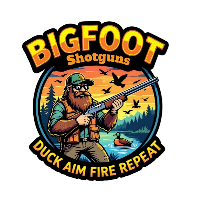 Camiseta Bigfoot Shotguns Duck Aim Fire Repeat (Subido por el creador)