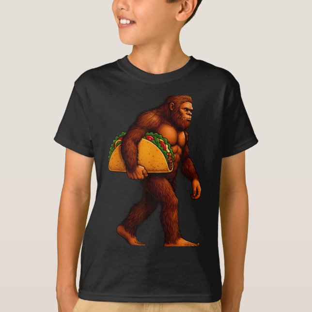 Camiseta Bigfoot Taco Sasquatch Walking Taco Funny Shirt Me (Anverso)