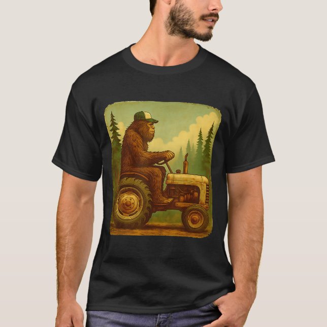 Camiseta Bigfoot Tractor Farmer Design For Men Farming Farm (Anverso)