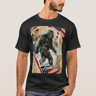 Camiseta Bigfoot usa bandera americana sasquatch patriótico