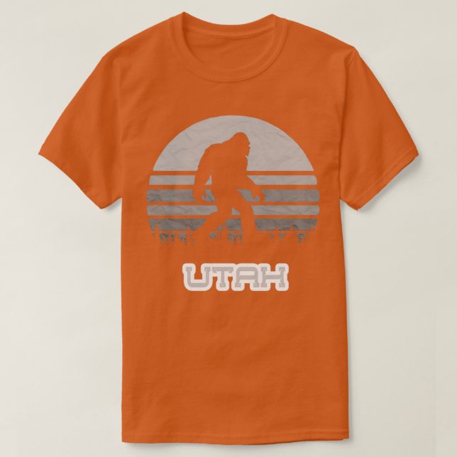 Camiseta Bigfoot Utah State Monocrome Sasquatch Yeti (Diseño del anverso)