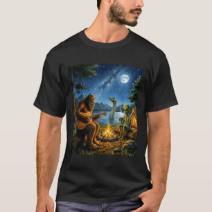 Camiseta Bigfoot Y Alien Loch Ness Fogata Sasquatch Diversi