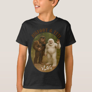 Camiseta Bigfoot Y Amigo Vlog Meme Divertido Hiking Selfie