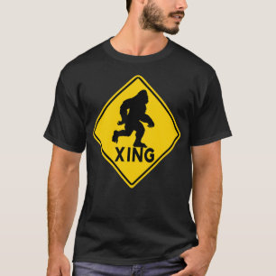 Camiseta BIGFOOT YETI SASQUATCH CROSSING XING Rótulo de trá