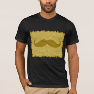 Camiseta Bigote amarillo sobre piel de leopardo