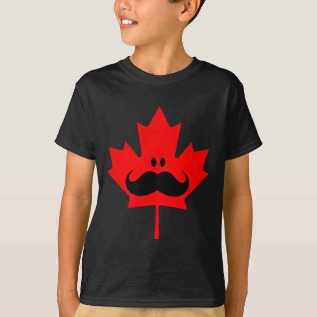 Camiseta Bigote de Canadá - un bigote en arce rojo (Anverso)