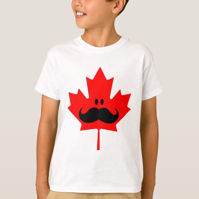 Camiseta Bigote de Canadá - un bigote en arce rojo (Anverso)