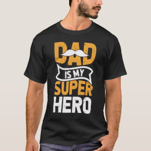 Camiseta Bigote de Papá Divertido Es Mi Superhéroe