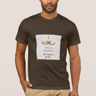 Camiseta Bigote de Rayas Crema Azul Te Hace Una Pregunta